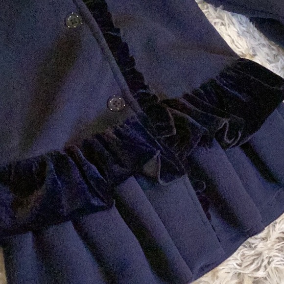 GOODLAD GIRLS NAVY VELVET RUFFLE HAT & COAT SET SZ. 3T - Picture 9 of 11